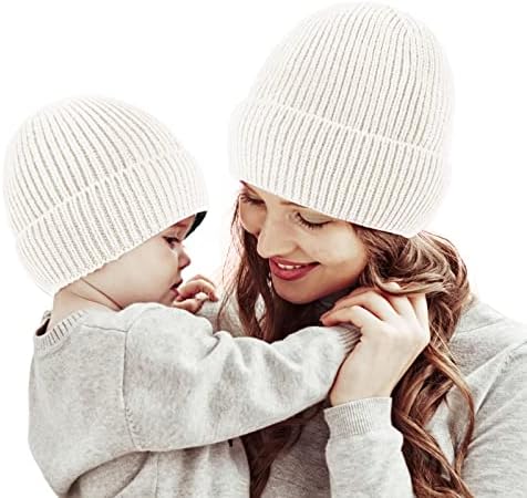 סתיו וחורף מוצק צבע ילדי סרוג הורה ילד כובע חם צמר סרוג כובע כובע נשים קטן