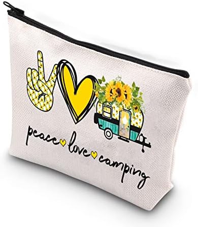 שקית איפור קמפינג של Xyanfa קמפינג RV CAMPER מתנה לשלום אהבה קמפינג קרוואן נופש תיק נסיעות מתנה