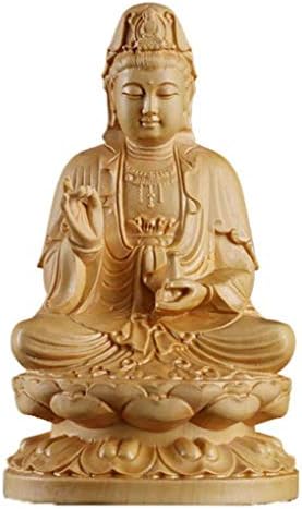 Myingbin Bustywood Guanyin יושב על קישוט לוטוס מדיטציה תפילה פסל פסל צלמית אלת מרסי בודהיסטית, גדולה