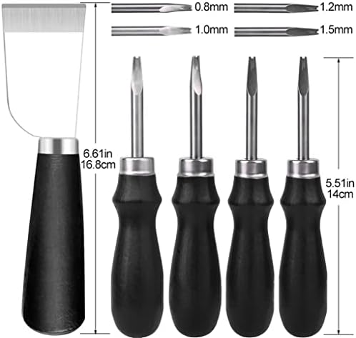 GRETD 6 PCS כלים מלאכת עור עור קצה עור BEVELER חיתוך עור סכין קצה סכין מחליק יותר למלאכת עור DIY