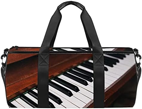 רטרו פסנתר מפתח תרמיל כתף לשאת תיק בד נסיעות תיק עבור חדר כושר ספורט ריקוד נסיעות סוף שבוע