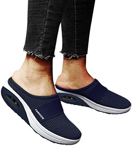 נעלי כרית אורתופדי הליכה מזדמן עם קשת תמיכה בהחלקה אוויר נוחות גברים שחור מזדמן החלקה על נעליים Cy77