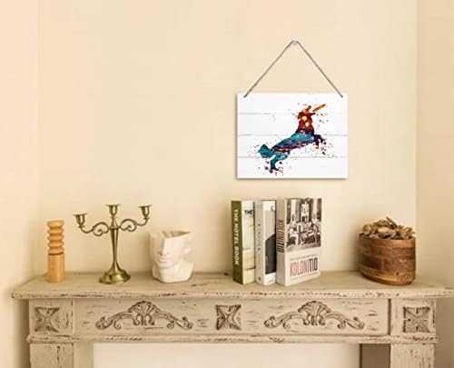 שלט עיצוב רטריבר מוזהב, תליית שלטי עץ של לוח קיר מודפס, תלייה כלב עם עיצוב אמנות קיר פריסבי, תפאורה
