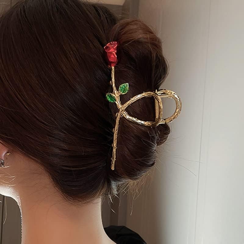 עלה פרח שיער קליפים עבור נשים קוריאני חזרה ראש לתפוס קליפ שיער טפרי לקשט שיער אבזרים