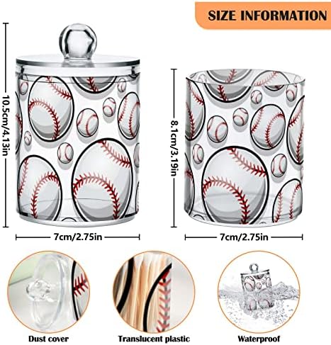 כדור בייסבול כותנה מחזיק ספוגי אמבטיה מיכלי אמבטיה צנצנות עם מכסים מכוונים כרית כותנה כרית כרית עגול