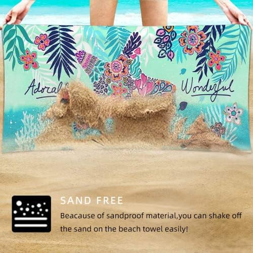 מגבת חוף Auxory, 30 x60 מגבות חוף מיקרופייבר לטיולים, מגבת יבשה מהירה לשחיינים הוכחת חול מגבות חוף לנשים