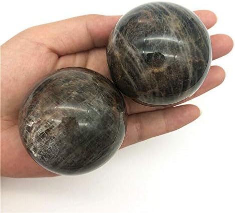 Ertiujg husong306 1pc טבעי שחור אבן ירח קוורץ כדורי קריסטל כדורים מלוטשים עיצוב ריפוי מתנה אבנים