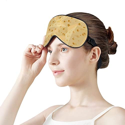 דפוס גבינה מסכת עיניים רכה אפקטיבית הצללה מסכת שינה נוחות כיסוי עיניים עם רצועה מתכווננת אלסטית