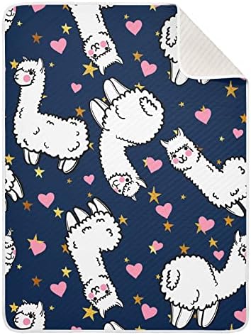 שמיכת שמיכה של Swaddle Heart Alpacas שמיכת כותנה לתינוקות, קבלת שמיכה, שמיכה רכה משקל קלה לעריסה, טיולון, שמיכות