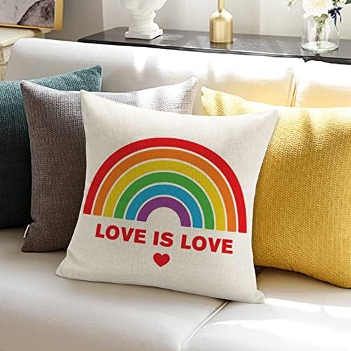 אהבה היא אהבה לזרוק כרית כיסוי כרית ביום האהבה מארז כרית לסבית גאווה הומוסקסואלית פנאקסואלית טרנסג'נדרית כיסוי