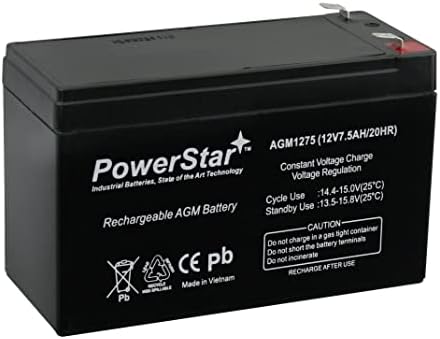 PowerStar 12V 7.5AH סוללה מחליפה GP1272 NP7-12 BP7-12 PS-1270 UB1280 CY0112