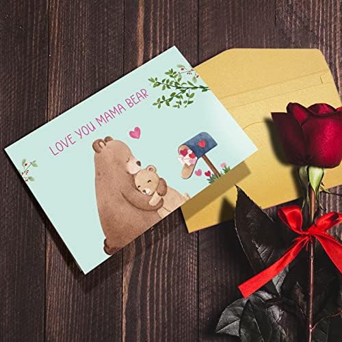 כרטיס יום האם של אמא דוב חמוד, כרטיס יום הולדת מקסים לאמא, מתנה לאמא מבן הבת, אוהב אותך כרטיס אמא