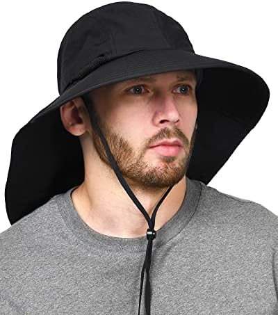קמפטריס רחב שוליים כובע טיולים נשים גברים עם דש צוואר הגנה UV הגנה