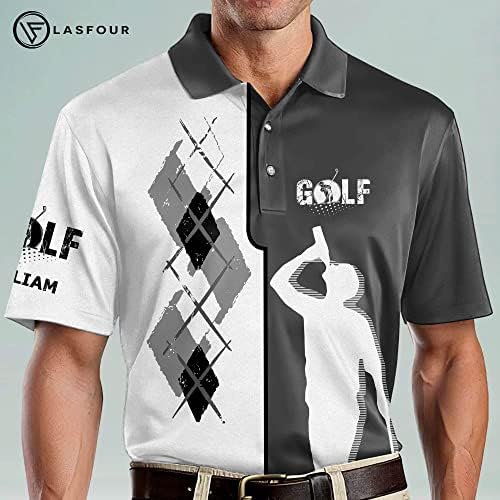 אישית מצחיק גולגולת גולף חולצה לגברים, מצחיק גולף ובירה קל משקל קצר שרוול פולו חולצות לגברים