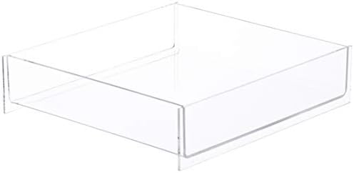 Plymor Clear Acrylic Acrylic Square פתוח מגש תצוגת סחורה עליונה, 12 W x 12 D x 2 H
