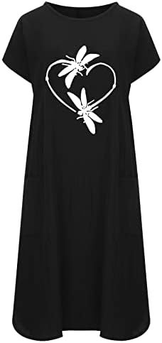 שמלות סקסיות של נוקמופו לנשים עם שרוולים שמלות קיץ אופנה להדפסת כיס צווארון שמלה שרוולים קצרים
