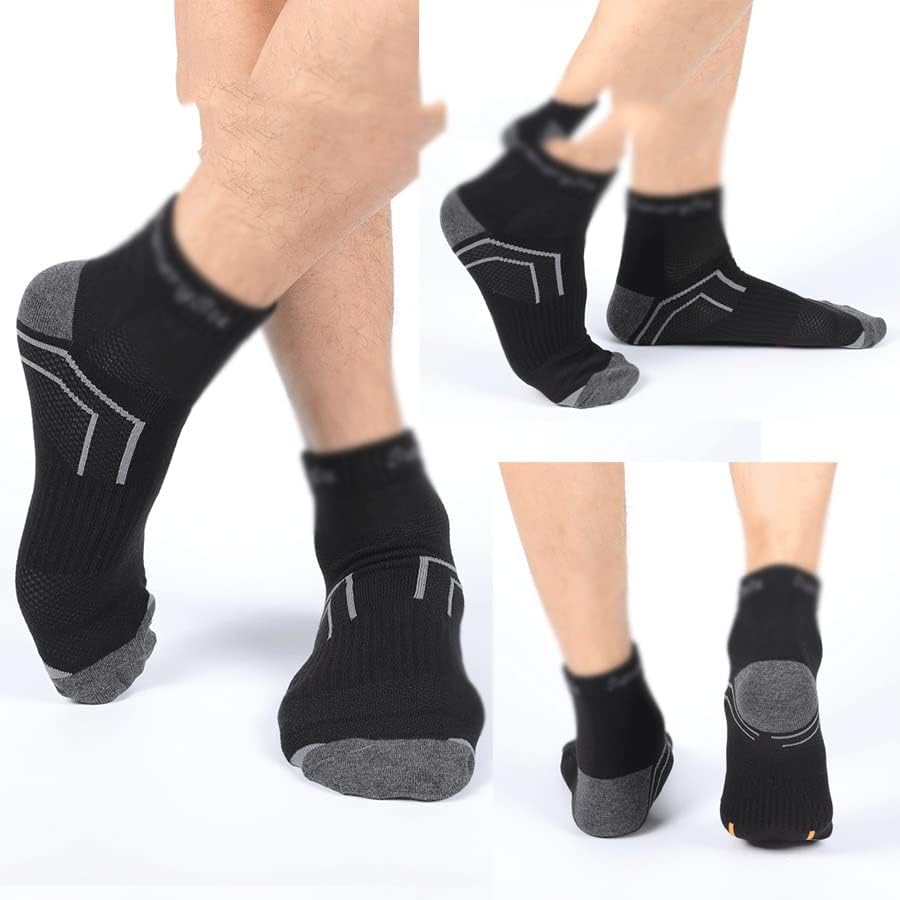 GKMjki 5 זוגות גרביים לריצה לגברים חיצוני ספורט כותנה דחיסת פסים גרבי נסיעות שחורות