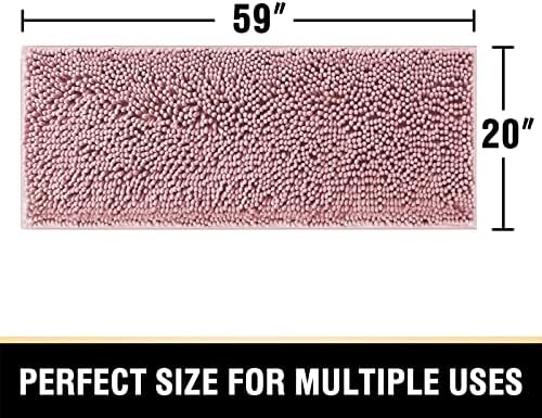 מחצלת שטיח אמבטיה מלבן 59 על 20 צרור מחצלת אסלה בצורת 20 על 24-ורוד אלמוגים