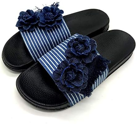 נשים נעלי בית קיץ נשים כפכפים ג ' ינס פרחים לנשימה שטוח בוהן פתוח נשים סנדלי הליכה נשים של סנדלים שטוחים