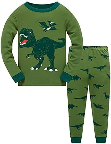 מכנסי בנים של פיג'מה כותנה צמרת ילדים מגדירים דינוזאור בנים כותנה בויז חולצה פעוטות בגדי שינה בנים 7
