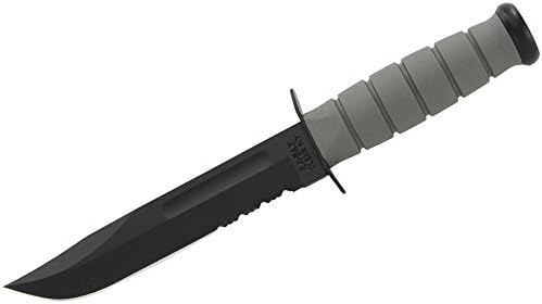 סכין לחימה KA-BAR עם קצה ידית Kraton, אפור