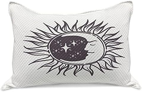 קרני ירח אמבסון ירח סרוג כרית כרית, תיאור אמנות בסגנון קריקטורה של כוכבים וסהר בהדפס מעגל השמש,