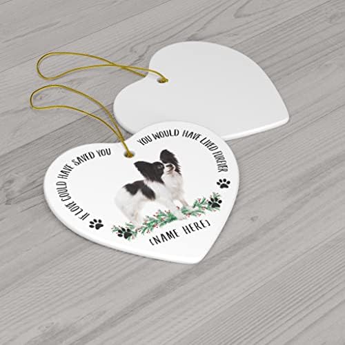 שם מותאם אישית פפילון כלב שחור לבן כלב לבן 2023 קישוטים לעץ חג המולד - אם האהבה הייתה יכולה להציל אותך