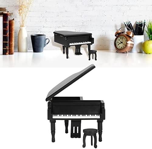 קופסת מוסיקה בצורת פסנתר, קופסת מוזיקה מפוארת עץ שחור עץ