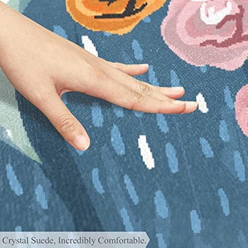 Llnsupply בגודל גדול 5 רגל ילדים עגולים אזור משחק שטיח שטיח מים בצבע מים עם פרחים ורודים משתלת כרית שטיח לא