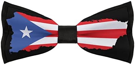 פורטו ריקו דגלי ריקני מודפס גברים של עניבת פרפר מראש קשור מתכוונן עניבת פרפר עניבה מתנה