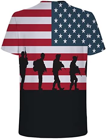 חולצת טריקו 4 ביולי לחולצת טריקו מודפסת דגל אמריקאי וינטג '.