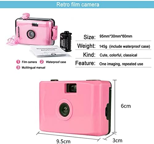 Bluwte 35 ממ מצלמת סרט אטום למים לטעינה מחדש לשנורקלינג, חשיפה ידנית, לשימוש חוזר ， ניידים וקלים לשימוש ，
