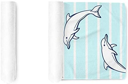 מגבת פנים בד יד טרי מגבות דולפינים חלקים חלקה עיצוב אמבטיה מתנה למתנה למלון-ספא-מטען רב-תכליתי, רך,