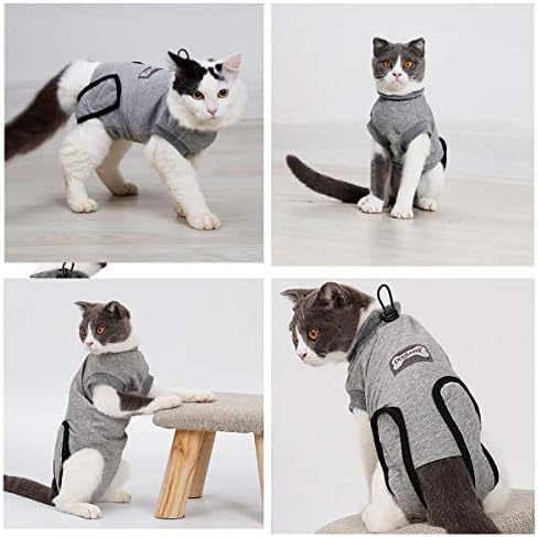 חליפת התאוששות חתולים של בונאוויט, חליפת התאוששות מקצועית לחתולים לפצעי בטן, חולצה אלטרנטיבית אנטי ליק