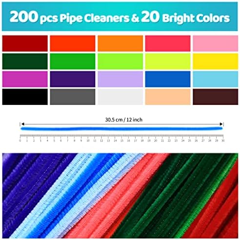 200 חומרי ניקוי צינורות רב-צבעוניים+900 צרור חרוזי מכתבים רב צבעוניים, חרוזי אותיות, חומרי ניקוי