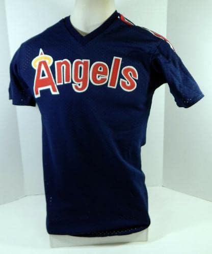 1983-90 מלאכים קליפורניה 54 משחק השתמש בתרגול עטלפים כחול ג'רזי 252 - משחק משומש גופיות MLB