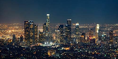 6 על 3 רגל לוס אנג ' לס לילה נוף רקע ארהב קליפורניה מרכז העיר אדריכלות ציון דרך עירוני ערב עיר אורות