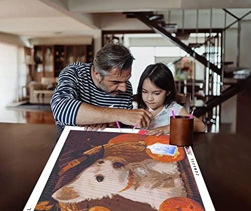 ערכות ציור יהלומים למבוגרים וילדים מקדחה מלאה נקודות יהלום דלעת וכלב גודל גדול ערכת אמנות לקישוט