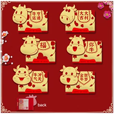 חנות 5/6 יחידות 2021 שור מזל סיני אדום מעטפות מזל כיסים אדום מנות עבור סיני חדש שנה אביב יום הולדת