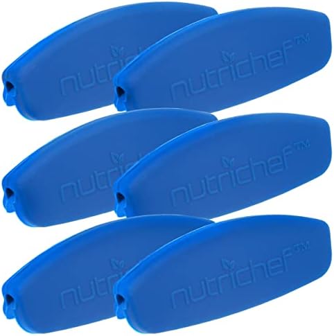 Nutrichef 6 PCS ידיות סיליקון כחולות, עיצוב גמיש אנטי להחליק למחבתות באפקט פלדת פחמן ללא סטיק, מדיח