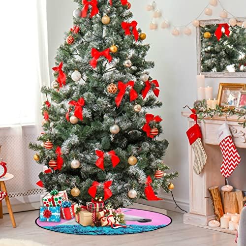 מחצלת עץ חג המולד Visesunny מחצלת חד -קרן עם עץ קרן צבעוני מעמד מחצלת מגן רצפה סופג עץ מעמד מחצלת מגש