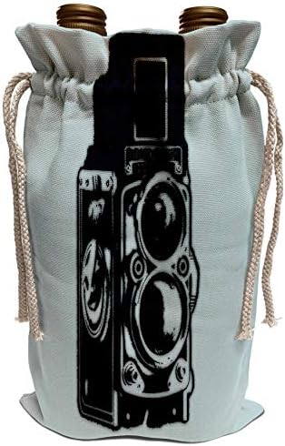 אוסף מצלמות וינטג '3 רוז קייק קאלבו-תמונה של מצלמת רפלקס טווין עדשה וינטג' על שקית יין ציאן