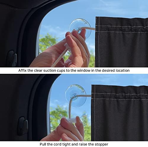 גווני חלון צד רכב - כוס יניקה משולשת צל שר שמש - מכסה מכסה רכב רחיץ מכונית - חוט עמיד Aglet - בדים