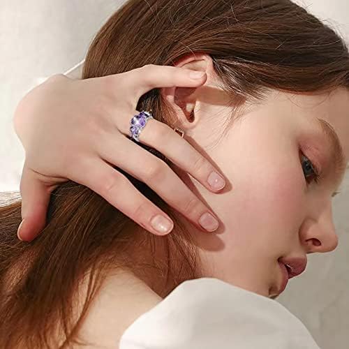 העליות והמורדות טבעת עבור חבר נשים מתכוונן טבעות אמטיסט טורמלין טבעת פופולרי מעודן טבעת פשוט