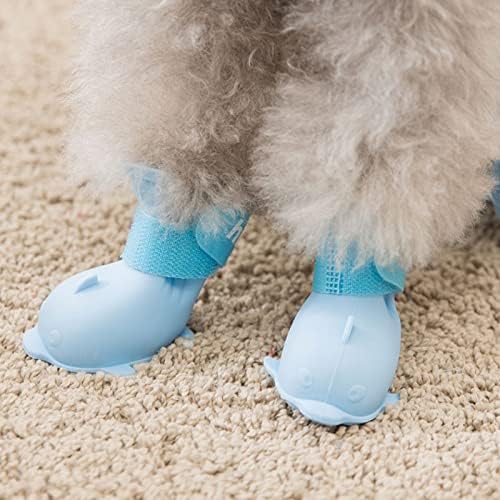 נעלי כלבי חיות מחמד של Lepsjgc נעלי גשם אטום למים נעלי חותכים נגד החלקה מגפי גומי נעליים לגרבי הנעלה