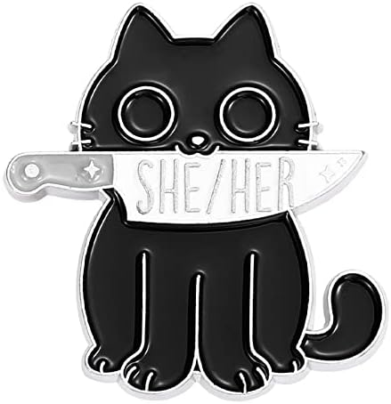 צבעוני בלינג חמוד שחור חתול להטב פין סיכות הם / הוא אותו / הם אותם / היא שלה / הוא הם מין זהות