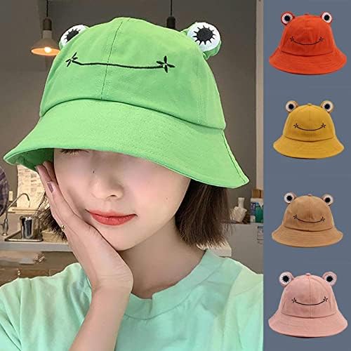 כובע צפרדע- כובע דלי צפרדעים חמוד לנשים גברים בני נוער קיץ חוף כובע שמש כובע טיול דייגים אריזים