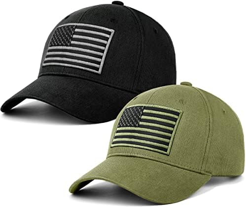 2 חבילה אמריקאי דגל בייסבול כובע עבור גברים נשים, נמוך פרופיל ארהב רגיל אבא כובע