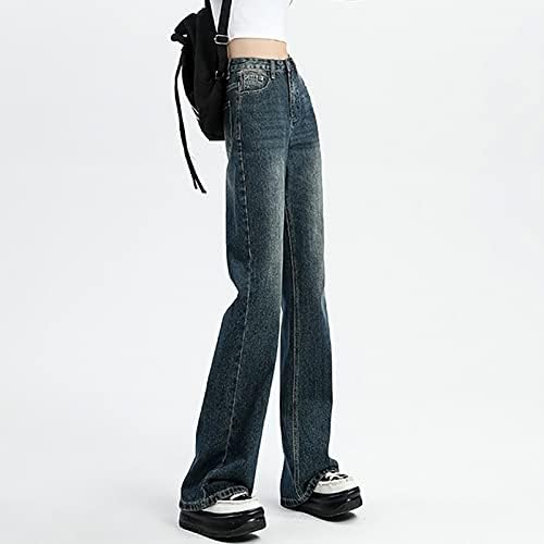 פרח בר מכנסיים לנשים ג 'ינס רחב רגל רופף דק נשים של ג' ינס פשוט אך מתוחכם עיצוב בתוספת גודל