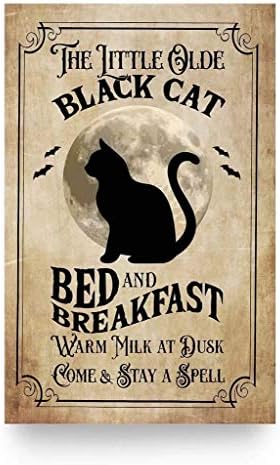 ליל כל הקדושים הקטן ישן חתול מתכת פח פוסטר מקורה & מגבר; חיצוני בית בר קפה מטבח קיר תפאורה ליל